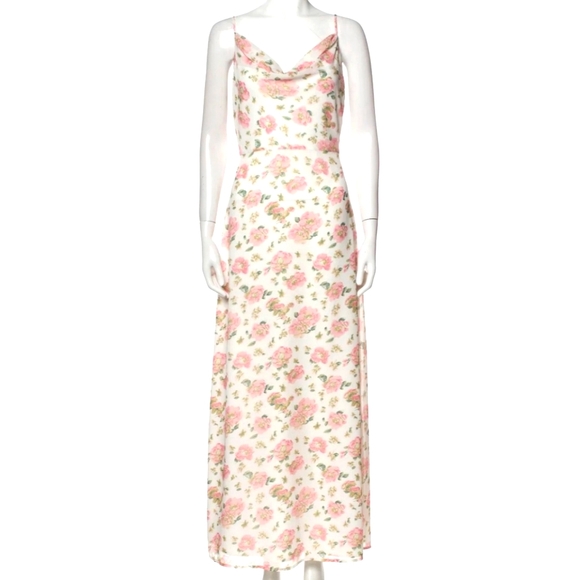 ⭐ LPA MAXI DRESS PINK WHITE XS c - Picture 2 of 11